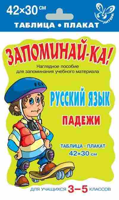 Книга Русс.яз. Падежи Таблица-плакат 42*30, б-3523, Баград.рф